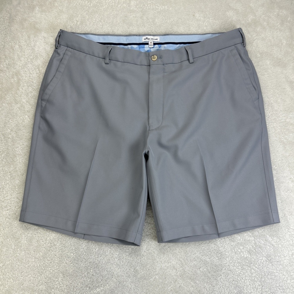 Peter Millar EB82 Salem 9" Performance Shorts Mens 40 Gray Golf Lightweight